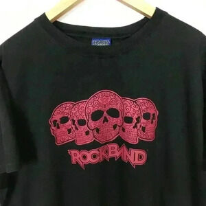 Rock Band Men Unisex Large Black Graphic T-Shirt